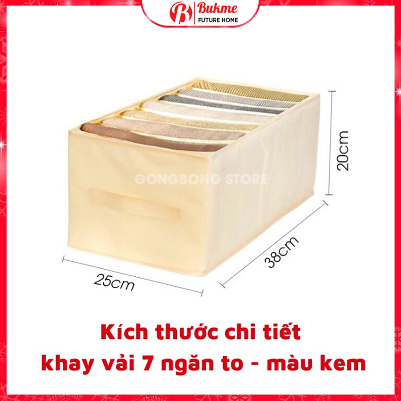 Túi vải đựng quần jean áo len khay 7 ngăn sắp xếp tủ đồ gọn gàng tiện lợi chất vải oxford cao cấp thơm nhẹ