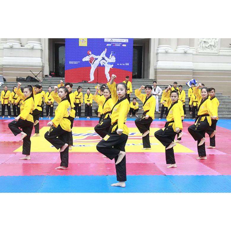 Võ Phục Taekwondo Quyền -Vải Sọc ailaikit -xa1