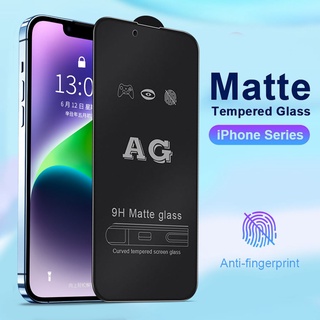 Kính cường lực nhám AG toàn màn hình chống vân tay thích hợp cho iPhone 15 14 13 12 11 Pro XS Max 13 Mini XR X 6 6S 7 8 Plus