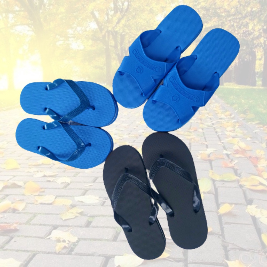 Dép xốp đi trong nhà, dép xỏ ngón nữ nam màu xanh đen, đế dày cao cấp mang lâu xẹp