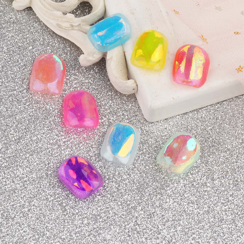 Miếng Dán Trang Trí Móng Tay Nghệ Thuật Chuyển Đổi Lá Kính Laser Lấp Lánh DIY 8 Màu Sắc