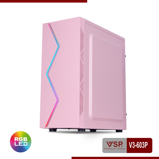 Thùng Máy Tính Case VSP V3-603 Tích hợp LED RGB (Chưa Bao Gồm Fan)