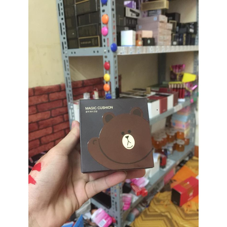 Phấn Nước Magic Cushion Missha Gấu BROWN  Vịt VÀNG Tặng kèm 1 lõi