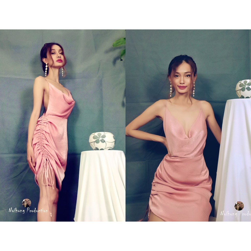 VÁY ĐẦM ĐI DỰ TIỆC DÁNG ÔM BODY SEXY HOTGIRL CỔ ĐỔ BIGSIZE 40-80KG 2 HAI DÂY RÚT DÂY PARTY BAR ĐẸP RẺ XỊN S M L XL XXL | BigBuy360 - bigbuy360.vn