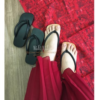 Guốc Gỗ Mộc Quai Đen Geta Nhật Bản Guốc Mộc Đen