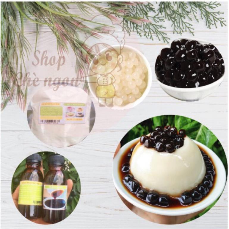 [Rẻ vô địch] SET TÀU HŨ TRÂN CHÂU ĐƯỜNG ĐEN, 10-15 cốc,  chỉ duy nhất có tại Xưởng Chè ngon và đồ ăn vặt