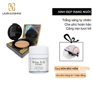 Bộ sản phẩm xinh đẹp rạng ngời Phấn nước siêu mịn Magic Smooth Cushion & Kem sữa trắng da mặt White Milk Cream 50ml