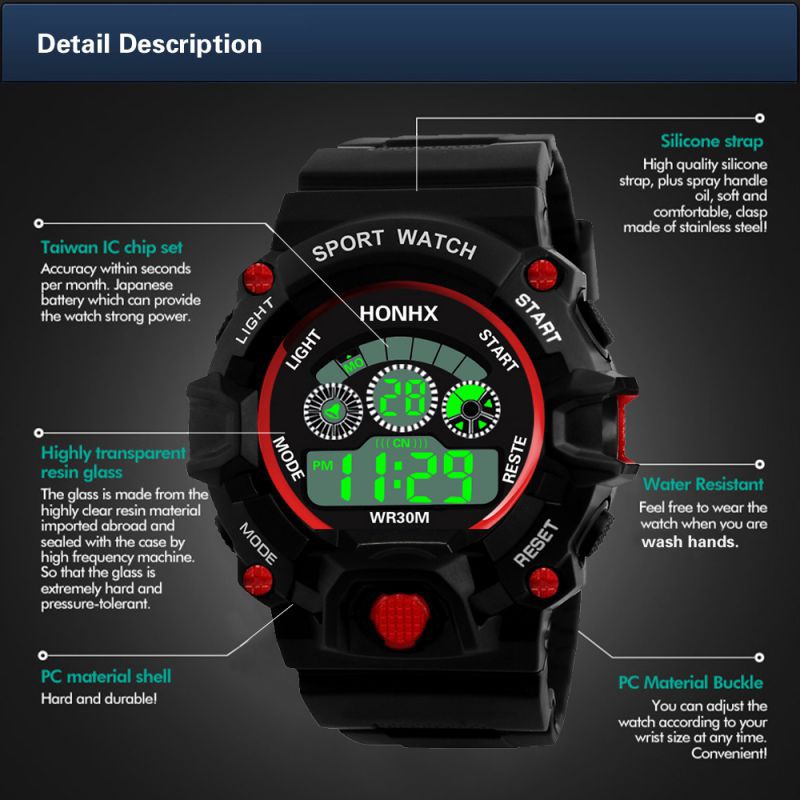 Đồng hồ đeo tay kỹ thuật số chống thấm nước phong cách thể thao | BigBuy360 - bigbuy360.vn