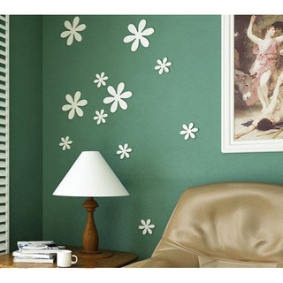Set 3 bông hoa 3D trang trí tường bằng gỗ chống nước (nhiều màu) - HOME DECOR