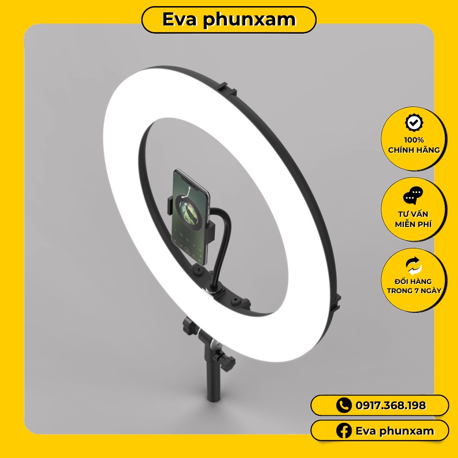 Đèn Led Livestream 45CM HQ18 chính hãng công suất lớn - Đèn Livestream hỗ trợ chụp ảnh quay clip kèm chân thép 2 mét