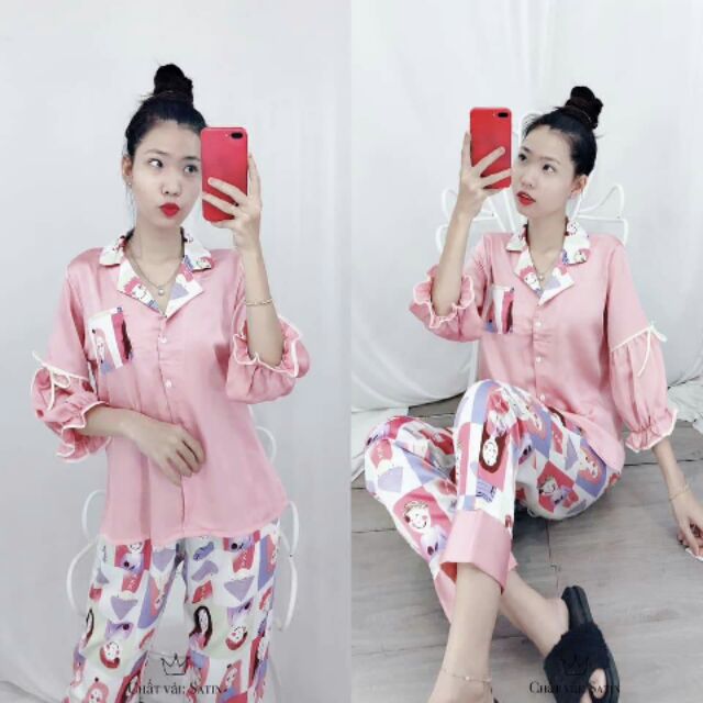 Đồ bộ ngủ lụa satin
