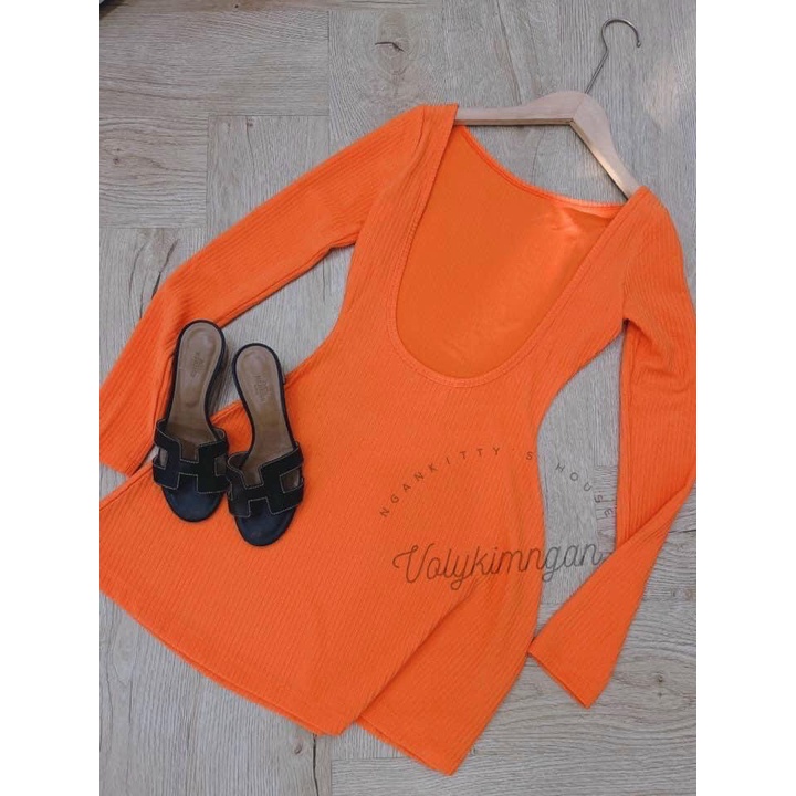 Đầm hở lưng tay dài - đầm xoè - Đ0071 | 23tshop | BigBuy360 - bigbuy360.vn