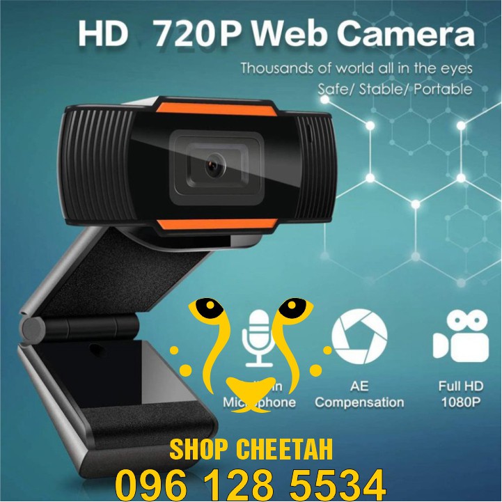 Webcam đế cao và đế kẹp HD 720P – Tích hợp Mic và đèn Led hỗ trợ học trực tuyến – Hình siêu nét – Âm thanh chuẩn thực