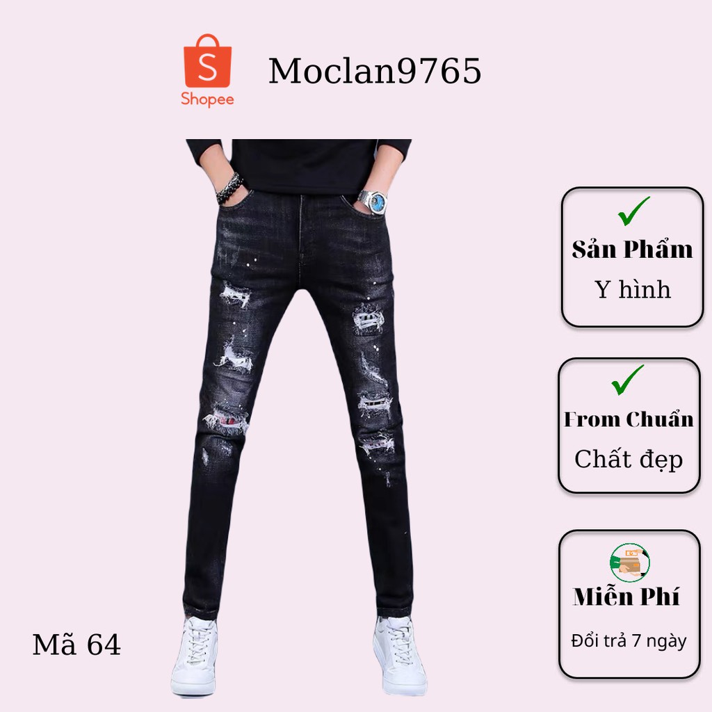 Quần jean nam cao cấp, chất liệu bò ( jean ) mềm mịn, from chuẩn, có nhiều mẫu đi kèm Moclan51