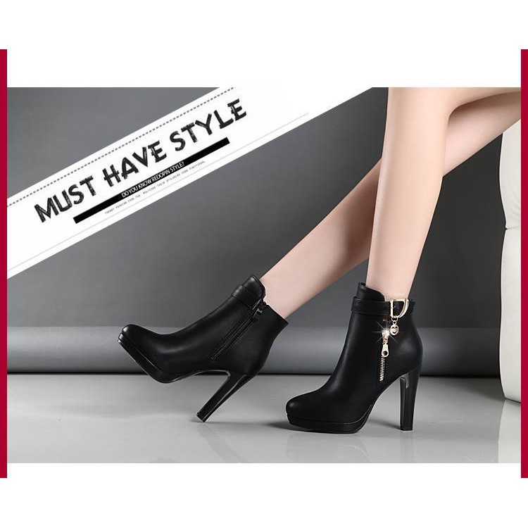 Có ảnh thật - Giày boot nữ phong cách Hàn Quốc cao 10.5cm  71BOOT