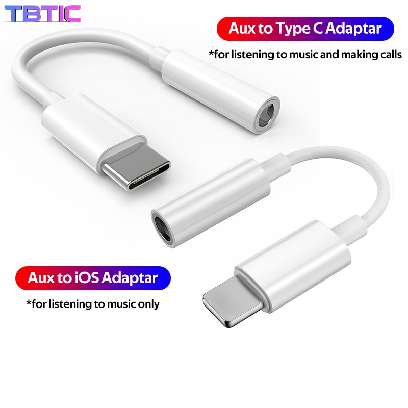 TBTIC Type C to 3.5mm jack Earphone Aux Adapter Audio Cable Compatible For iPhone Samsung Huawei Xiaomi