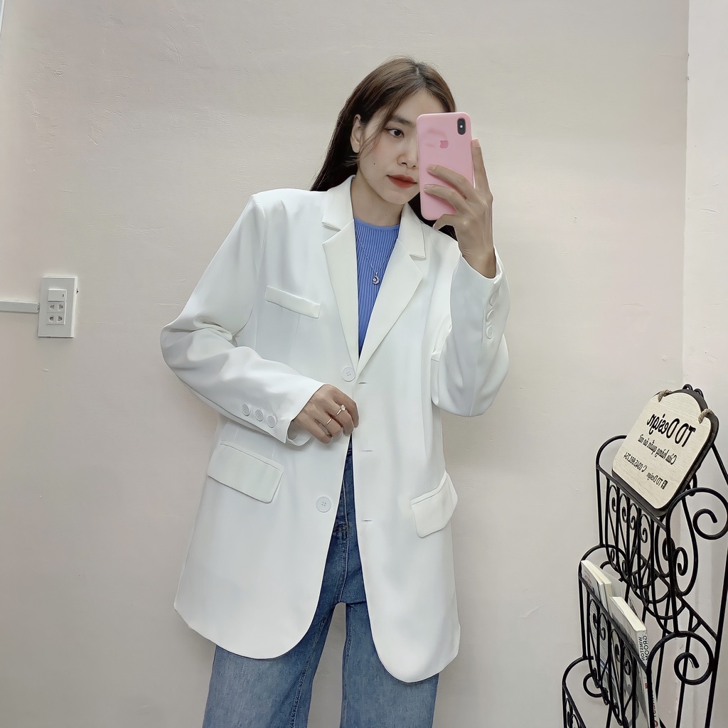 Áo khoác blazer oversize 3 nút premium - TD Design
