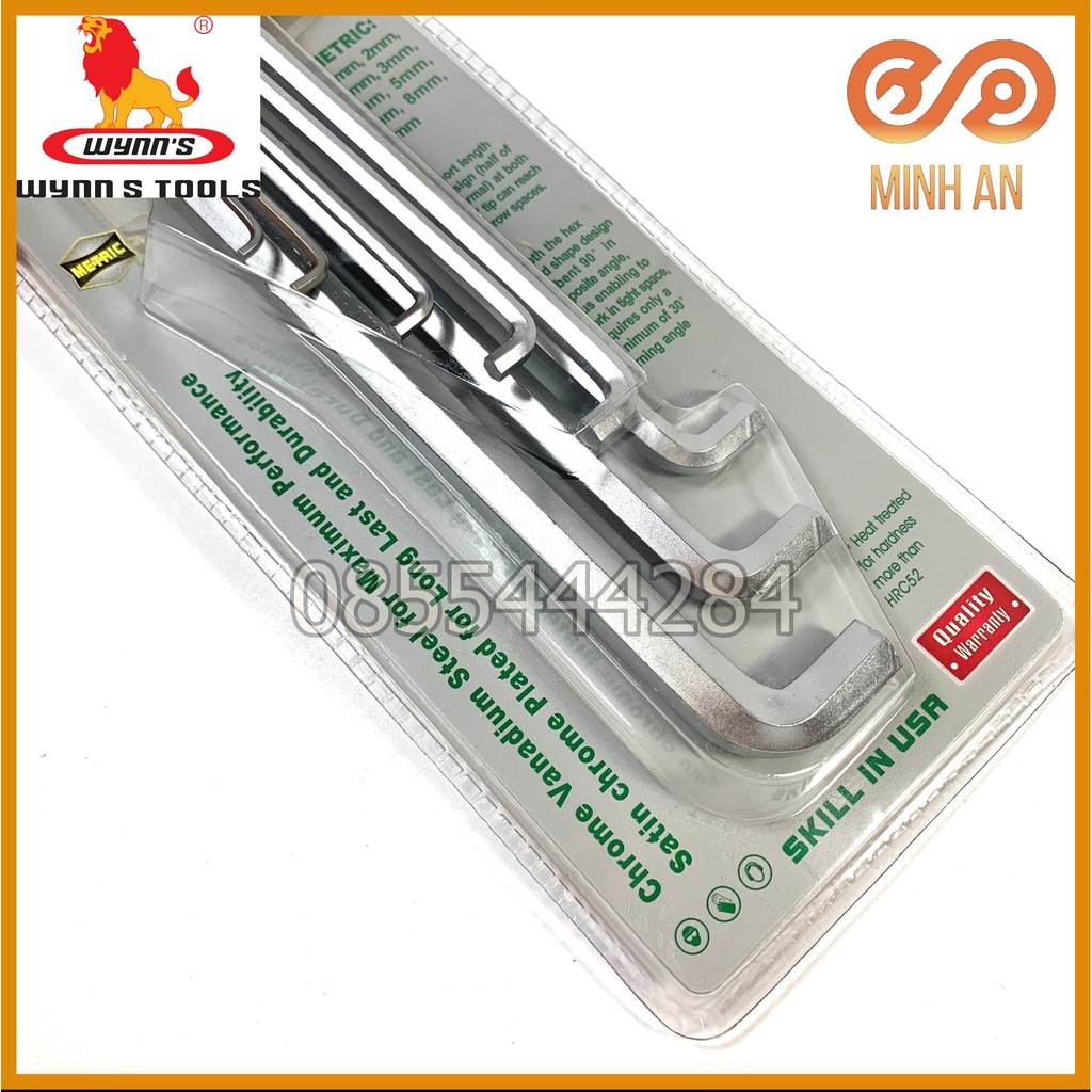 Bộ lục giác 2 đầu 9 chi tiết [HÀNG CHÍNH HÃNG] WYNN'S W0583 - Lục giác kiểu Z