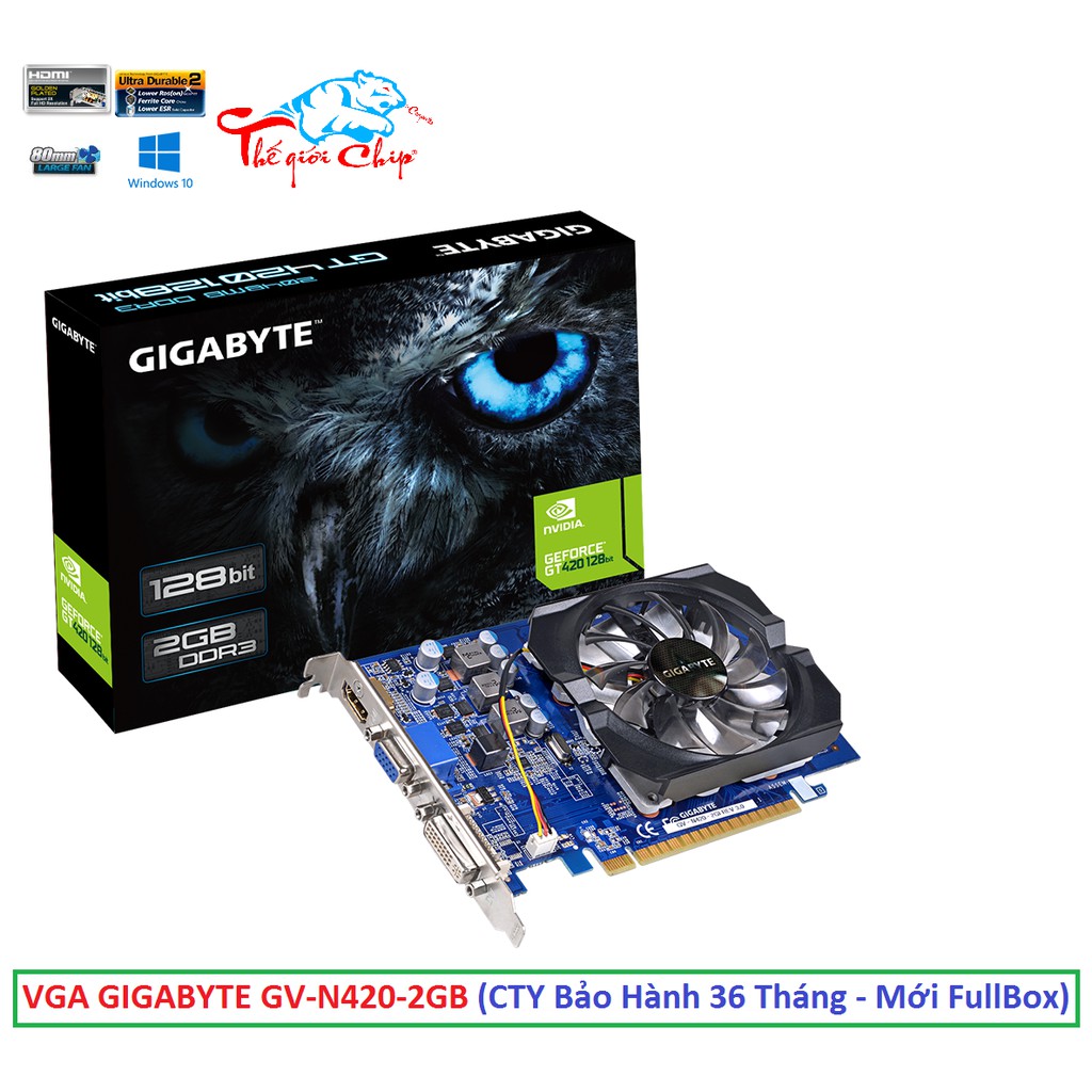 VGA (Cạc màn hình) GIGABYTE GV-N420-2GB (CTY Box-3 Năm)