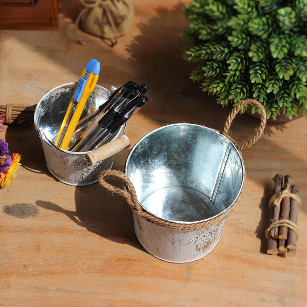 Chậu hoa sắt treo trang trí phòng Vintage