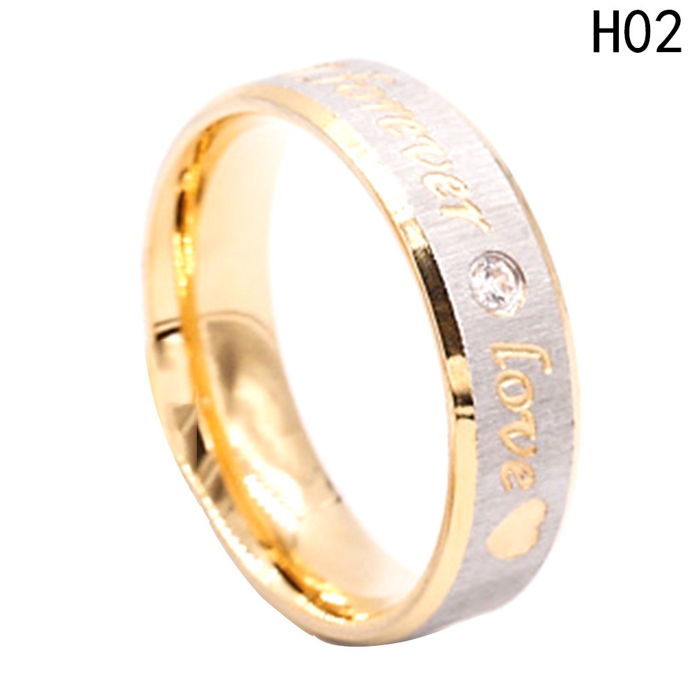 Nhẫn Đôi Mạ Vàng 18k Đính Kim Cương Nhân Tạo