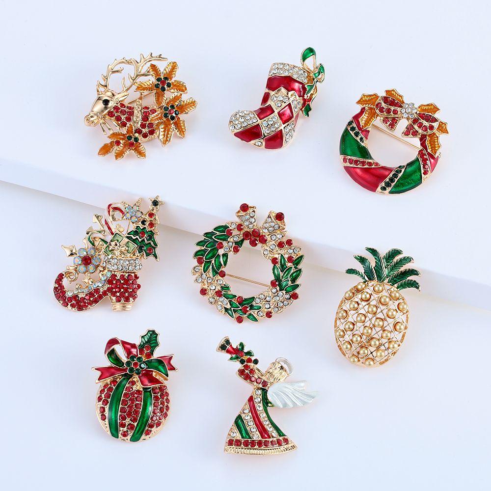Trâm Cài Áo Chủ Đề Giáng Sinh Năm Mới Dễ Thương Cho Nữ|Ông Già Noel Tuần Lộc