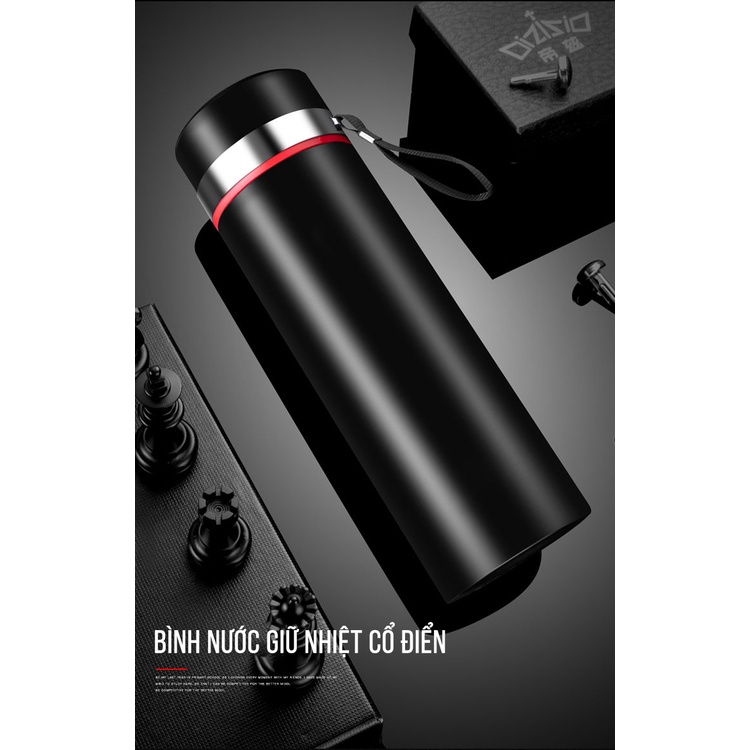 Bình giữ nhiệt 560ml 1000ml dung tích lớn giữ nhiệt hơn 6 tiếng lõi inox có dây đeo