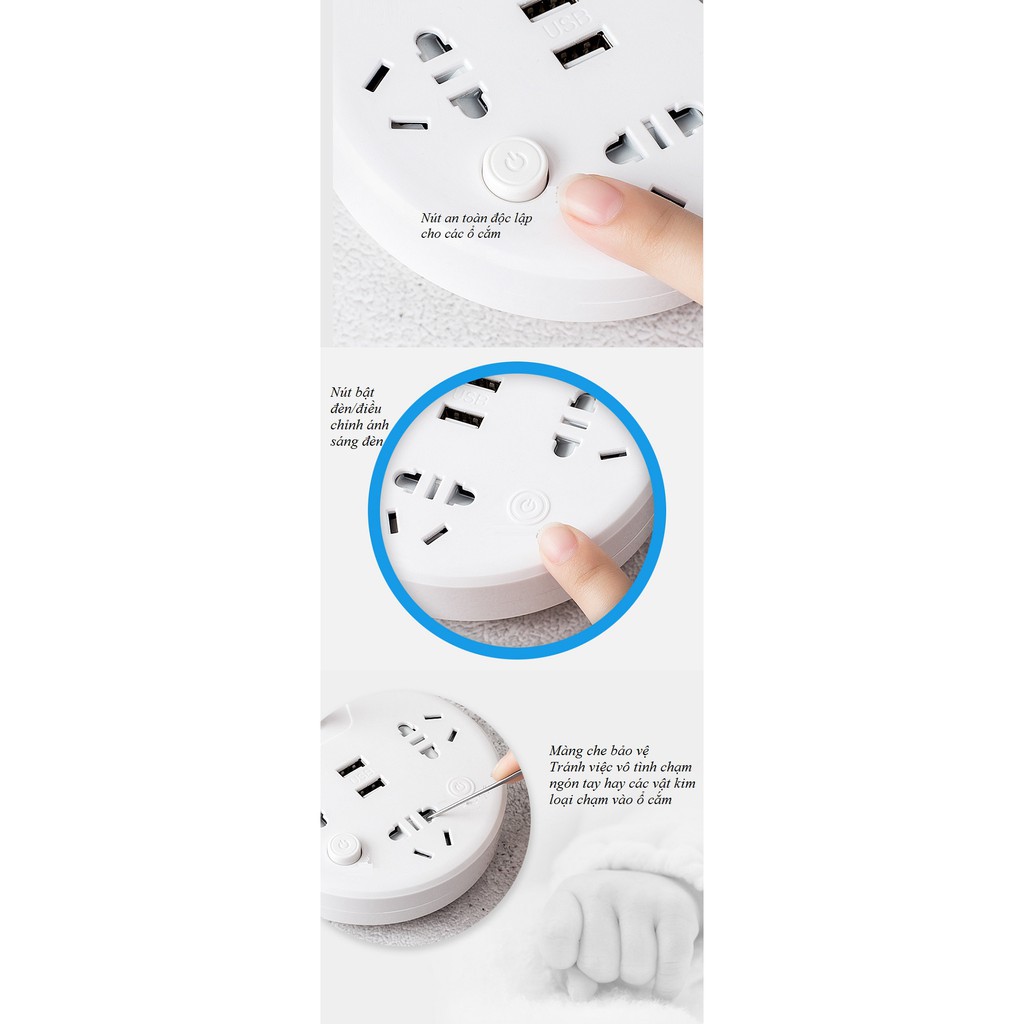 Ổ Cắm Đa Năng ❤️FREESHIP❤️Đèn Bàn Học Sinh, Tích Hợp Cổng USB Và Quạt Mini, Thiết Kế Nhỏ Gọn Tiện Lợi