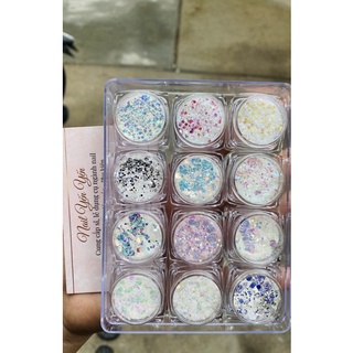 Set nhũ trắng ánh 12 màu