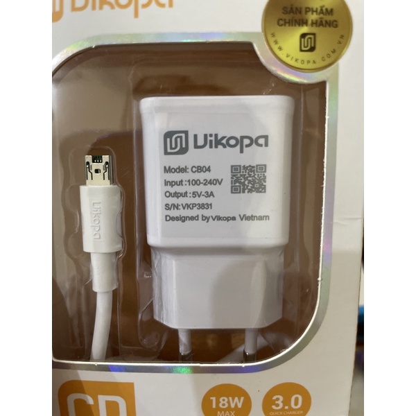Sạc nhanh Vicopa cho Iphone/Samsung/typeC hàng chính hãng bảo hành 3 tháng lỗi 1 đổi 1.