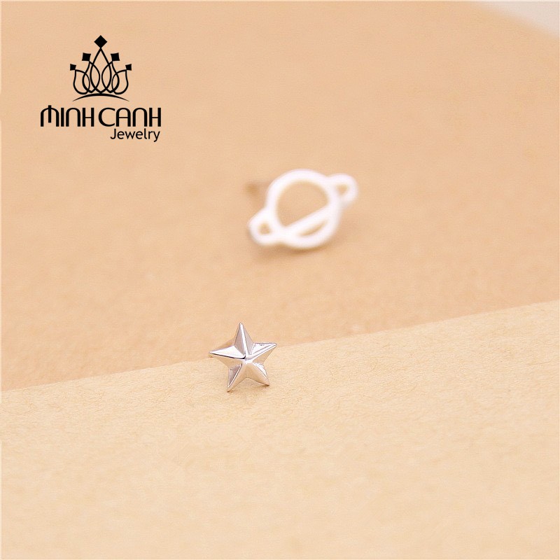 Khuyên Tai Bạc Trái Đất Và Ngôi Sao - Minh Canh Jewelry