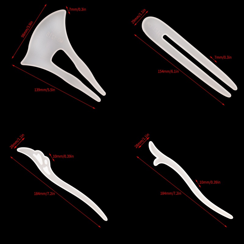Sa Set 16 Khuôn Silicon Làm Kẹp Tóc Trang Sức Cổ Điển
