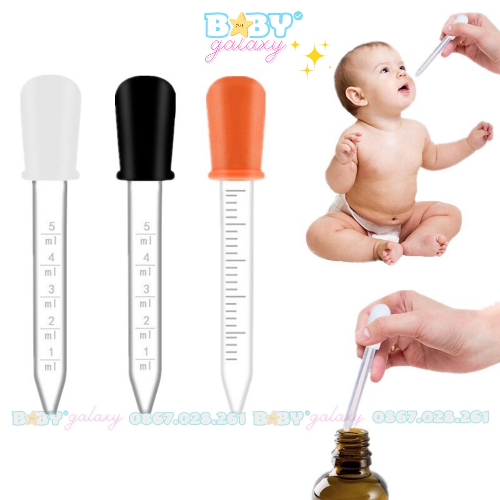 Ống Hút Sữa, Bón Thuốc Cho Bé Bằng Silicon, 5ml, Thay Thế Bình- Baby Galaxy Official
