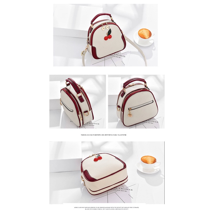 Túi Chuwanglin đeo chéo bằng da màu tương phản