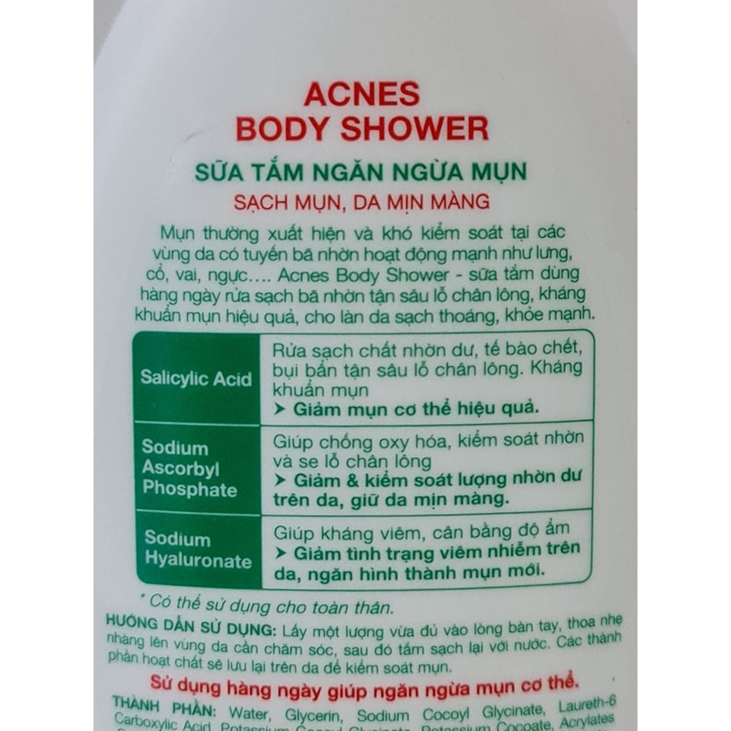 Sữa Tắm Kiểm Soát Nhờn Ngăn Ngừa Và Giảm Mụn Acnes Body Shower 180g