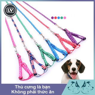 Dây dắt kèm yếm cho chó mèo nhỏ hơn 4kg loại mỏng Phụ kiện Long Vũ