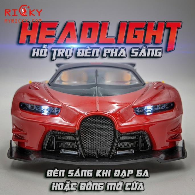 Xe điều khiển từ xa dòng siêu xe Bugatti 2 cửa, điều khiển mở cửa pin Sạc size lớn 1:14