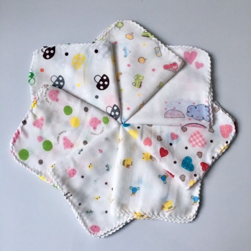 [Mã 267FMCGSALE giảm 8% đơn 500K] 10 chiếc khăn sữa cao cấp 2 lớp xuất nhật in hình mềm mại cho bé