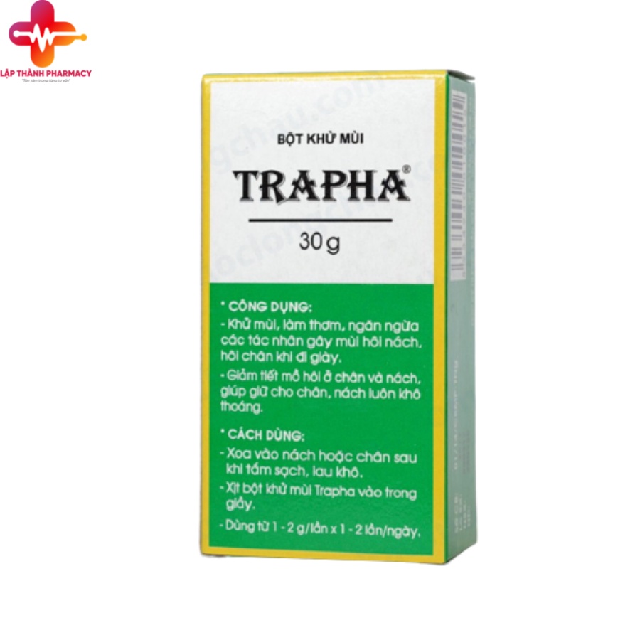 Khử mùi trapha , khử mùi hôi giày, hôi chân, giảm tiết mồ  hôi, dạng bột hộp 30g