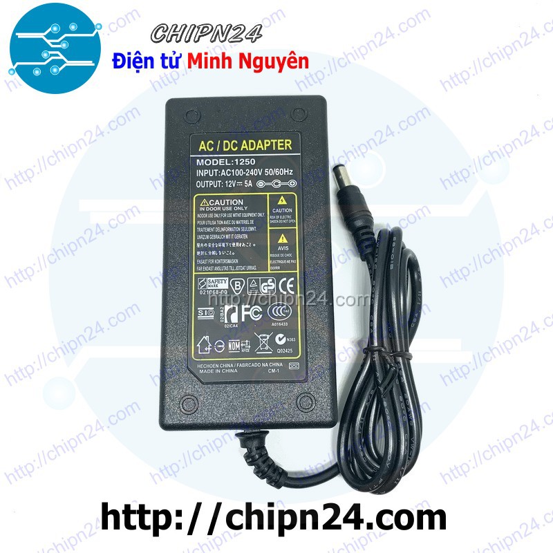 [1 CỤC] Nguồn Adapter 12V 5A