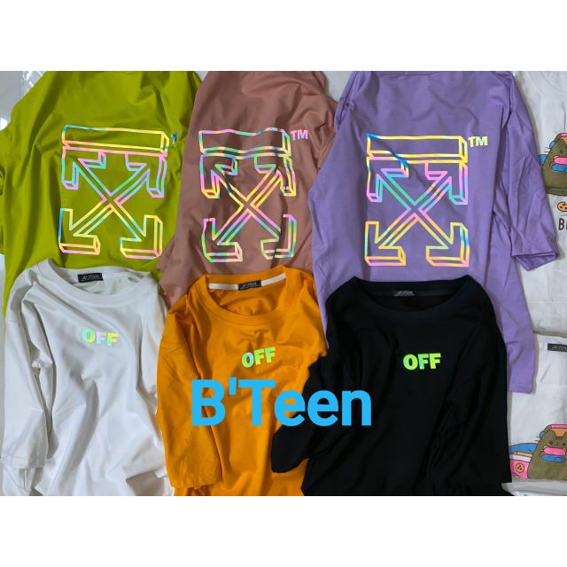 Áo Phản QuangHình Thật B'Teen% tay lỡ Unisex OFF 12 màu