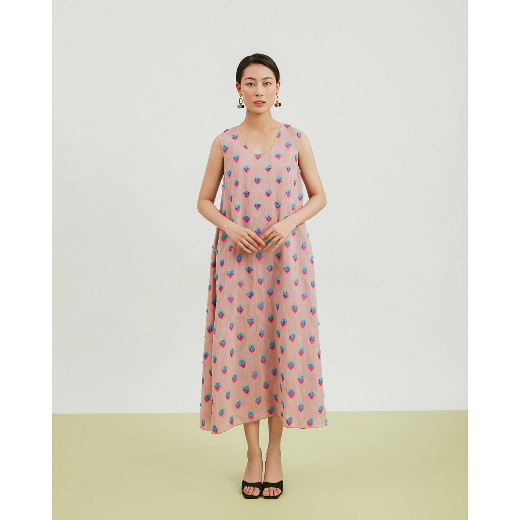 [Mã FAMALLT5 giảm 15% đơn 150k] MAUVE - Flowery dress Đầm voan tơ kèm đầm lót