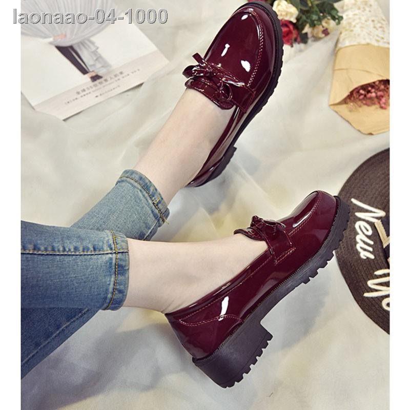 ♤❐Giày da nữ mũi tròn đế thô phong cách Retro | BigBuy360 - bigbuy360.vn