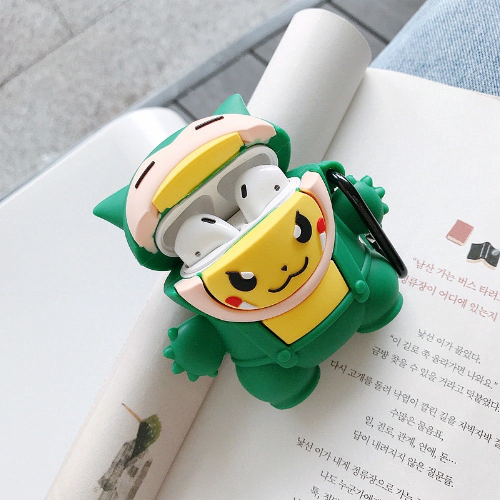 Case Airpods Vỏ Bao Airpods 1/2 pokemon pikachu hợp thể- Case Đựng Tai Nghe không dây i11, i12, i13