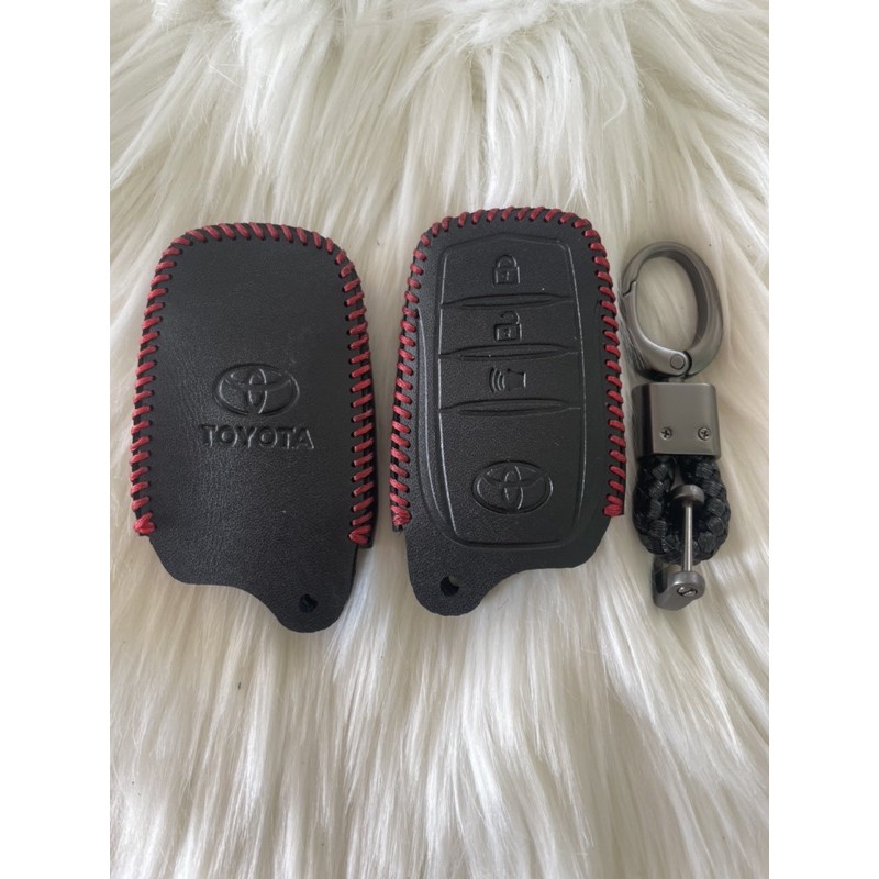 Bao Da (Tặng kèm móc khoá ) Khóa Smartkey  TOYOTA  Camry  Fortuner  Land Cruiser 3/4 nút bấm