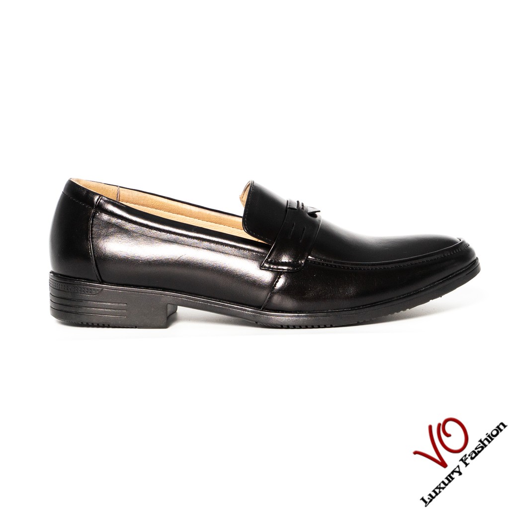 Giày tây da bò thật màu đen thanh lịch VO Shoes 9819