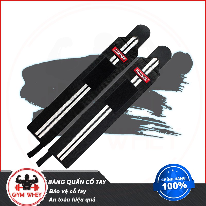 2 Chiếc Băng quấn cổ tay bảo vệ cổ tay Phụ Kiện thể thao Gym Aolikes Quấn cổ tay 2 sọc (1538) Authentic 100%
