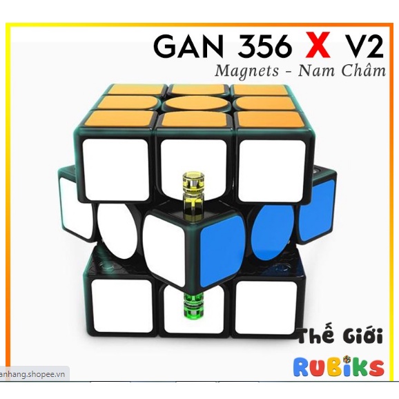 Rubik GAN 356 X Speed Cube, Khối Xếp Hình Từ Tính 3X3 Không Nhãn Dán Gans 356X Khối Rubik Ma Thuật Gan356 X 3X3 M