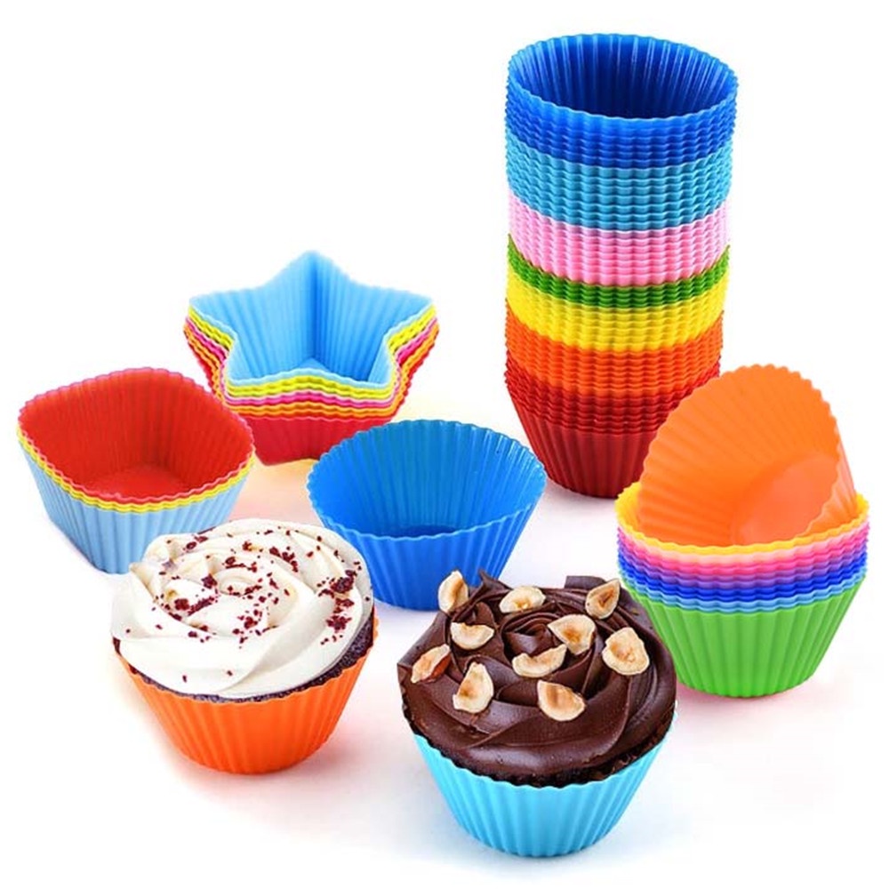 Set 6 Khuôn Silicone Làm Bánh Hình Tròn DIY