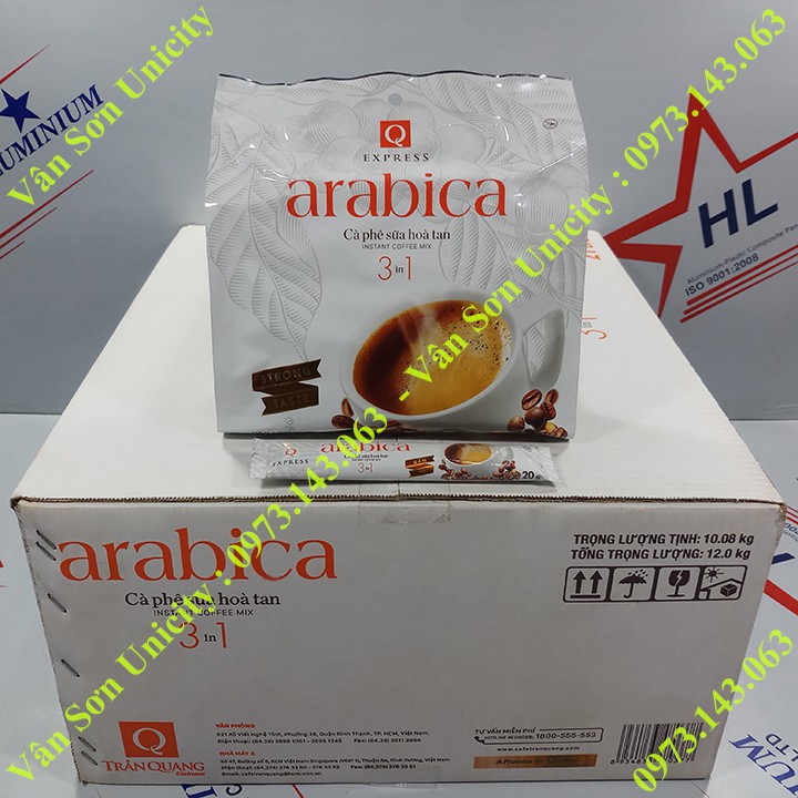 04 bịch Cà phê sữa Arabica Trần Quang 480g (24 gói * 20g)